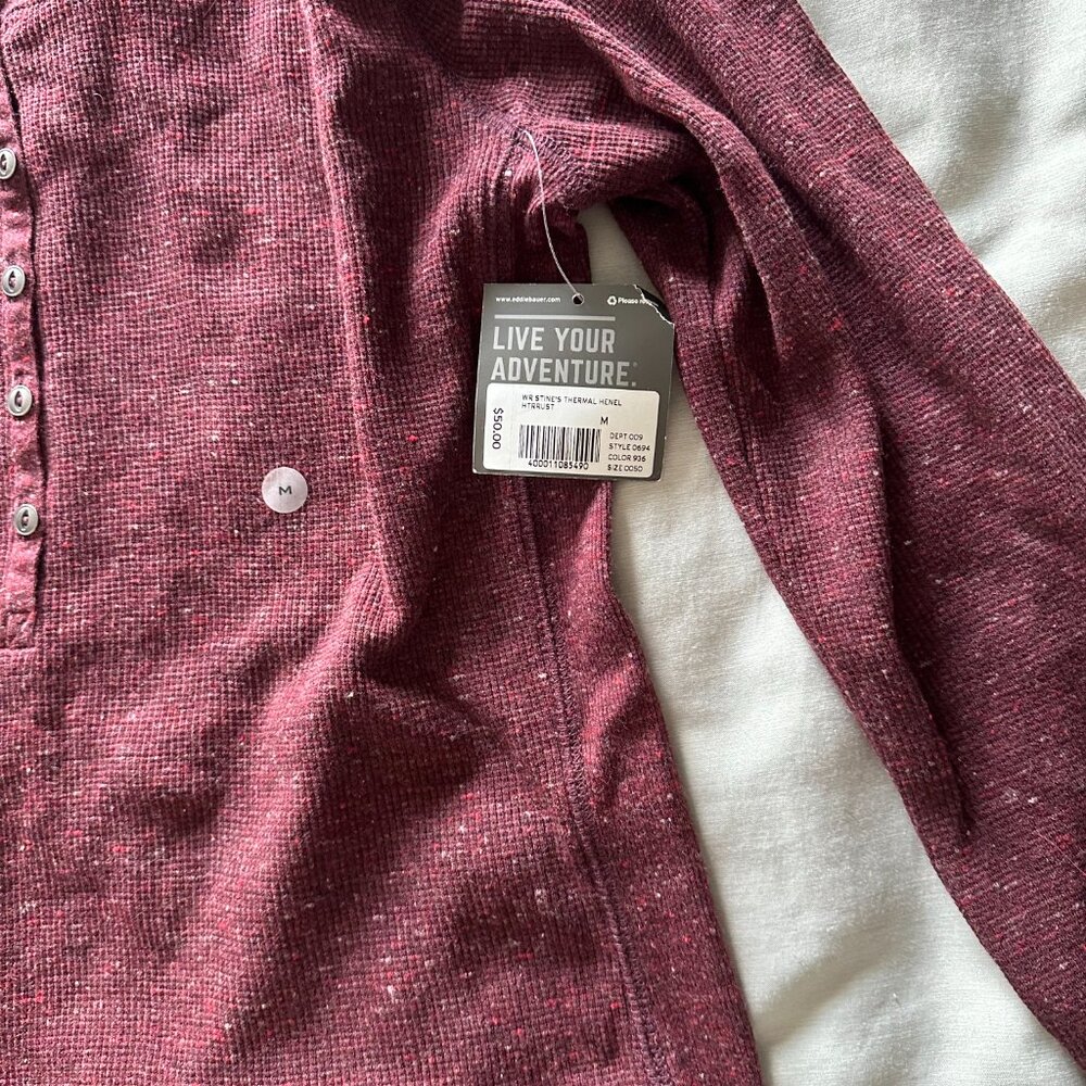 NWT Eddie Bauer Long Sleeve, maroon, Size M - Picture 3 of 4
